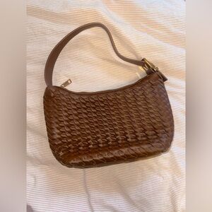 A New Day Brown Woven Shoulder Bag